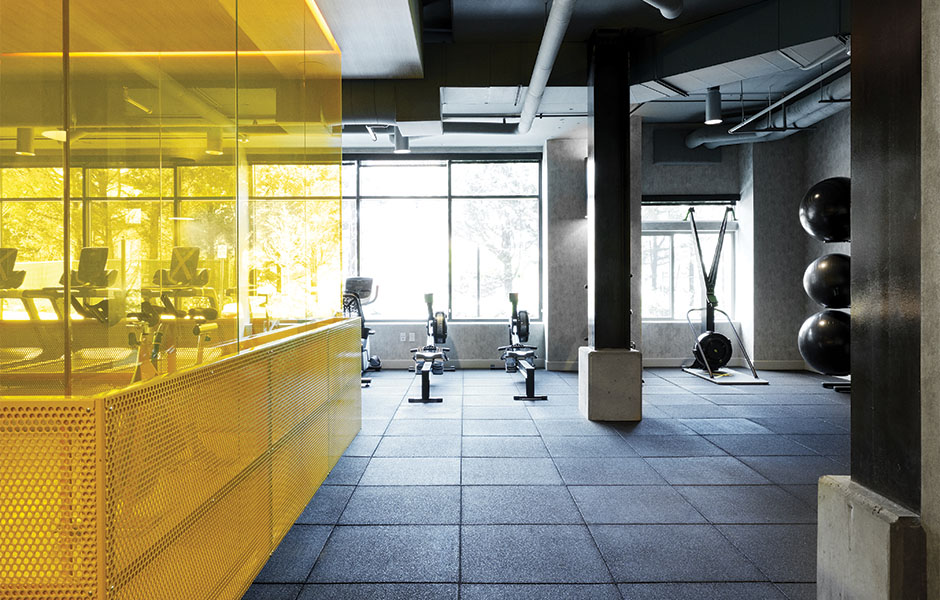 Activation Sport Tile with more than fifteen colorways weight rooms and fitness centers—available at Matter Surfaces