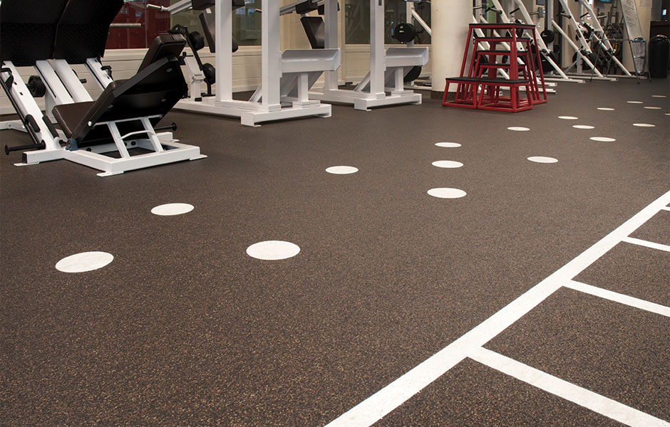 Decathlon Design include five vibrant colorways recommended for weight rooms and fitness centers, available at Matter Surfaces