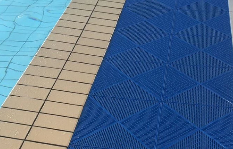 Ducktile™ anti-slip drainage tiles providing comfort and safety available at Matter Surfaces.